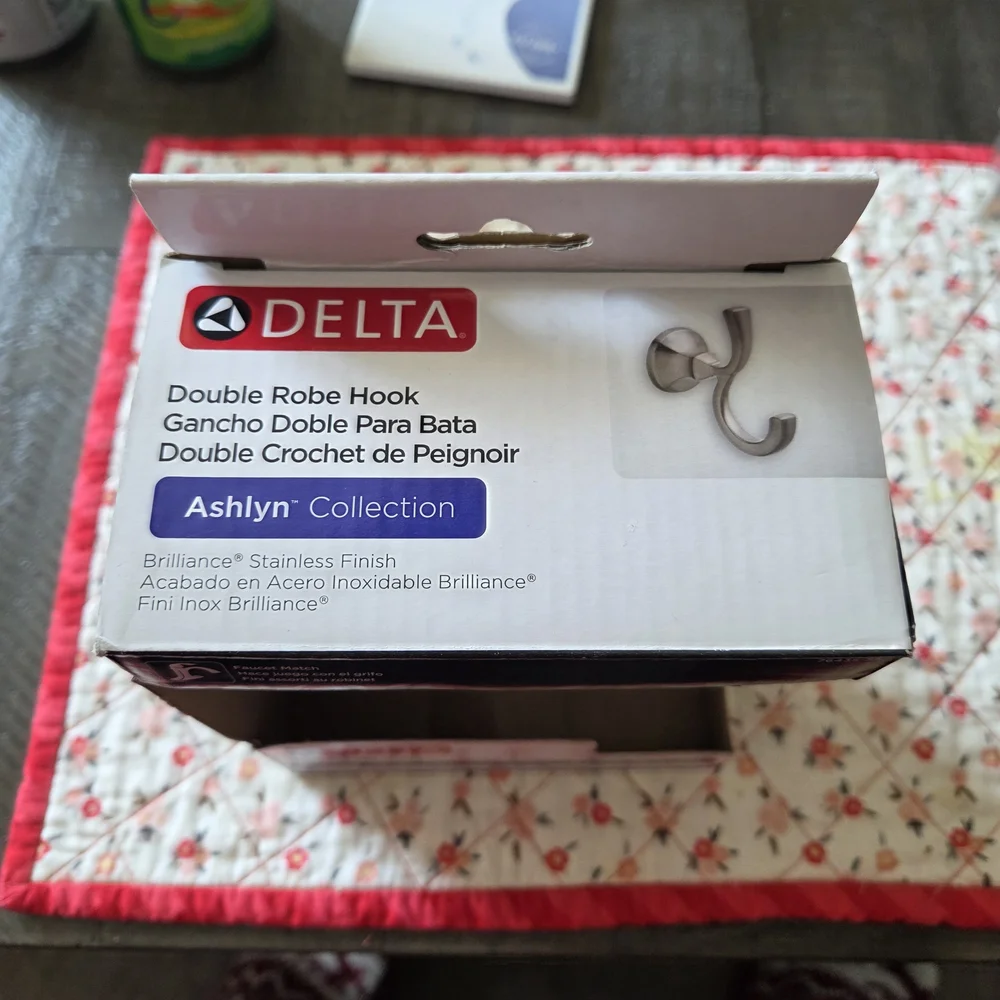 Delta Ashlyn Double Robe Hook in Brilliance Stainless Steel Finish NIB